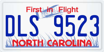 NC license plate DLS9523