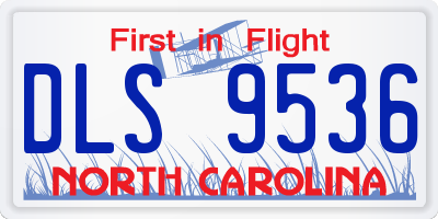 NC license plate DLS9536