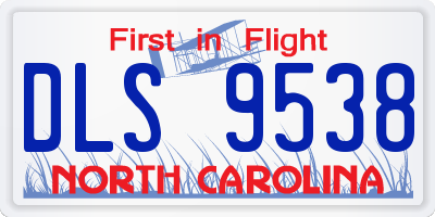 NC license plate DLS9538