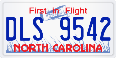NC license plate DLS9542