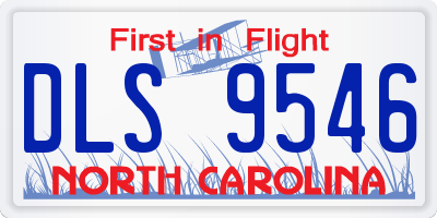 NC license plate DLS9546