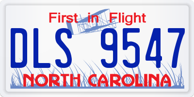 NC license plate DLS9547