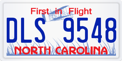 NC license plate DLS9548