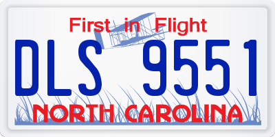 NC license plate DLS9551