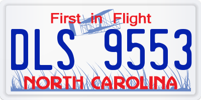 NC license plate DLS9553
