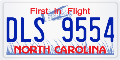 NC license plate DLS9554