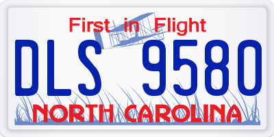 NC license plate DLS9580