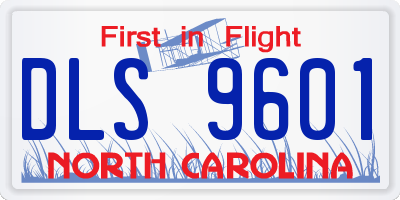 NC license plate DLS9601