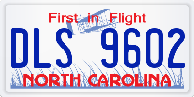 NC license plate DLS9602