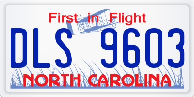 NC license plate DLS9603