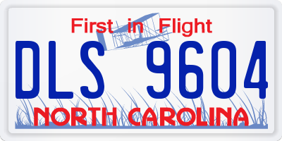 NC license plate DLS9604