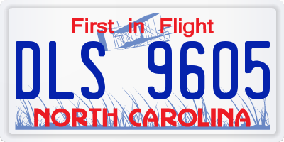 NC license plate DLS9605
