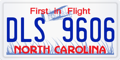 NC license plate DLS9606