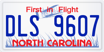 NC license plate DLS9607