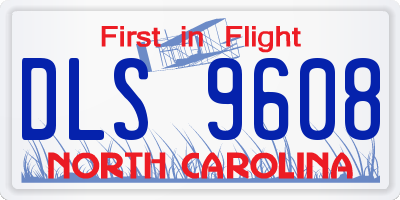 NC license plate DLS9608