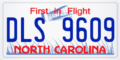 NC license plate DLS9609