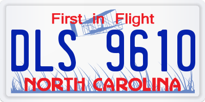 NC license plate DLS9610