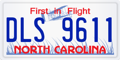 NC license plate DLS9611