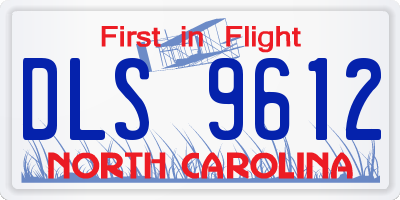 NC license plate DLS9612
