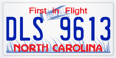 NC license plate DLS9613