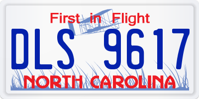 NC license plate DLS9617