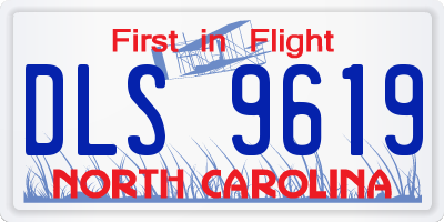 NC license plate DLS9619