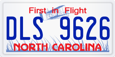 NC license plate DLS9626