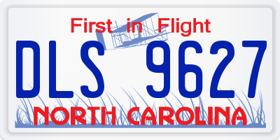 NC license plate DLS9627