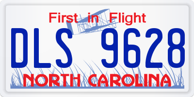 NC license plate DLS9628