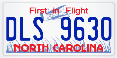 NC license plate DLS9630