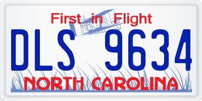 NC license plate DLS9634