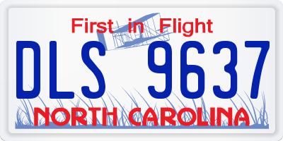 NC license plate DLS9637