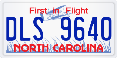 NC license plate DLS9640