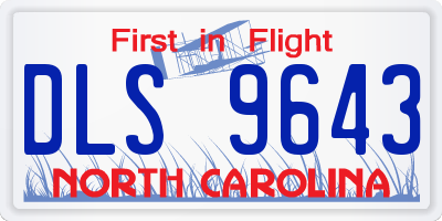 NC license plate DLS9643