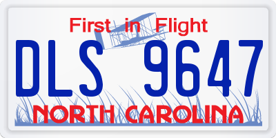 NC license plate DLS9647