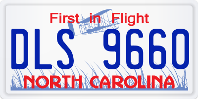 NC license plate DLS9660