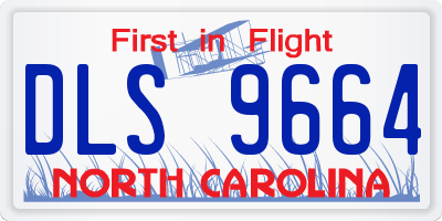 NC license plate DLS9664