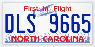 NC license plate DLS9665