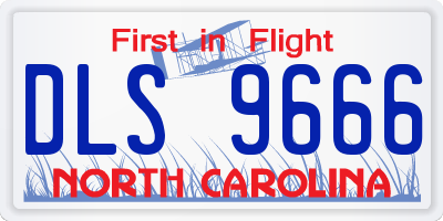 NC license plate DLS9666
