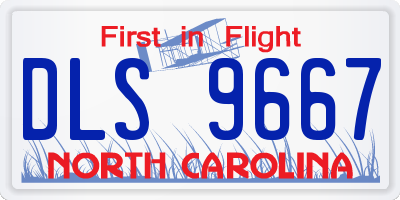 NC license plate DLS9667