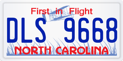 NC license plate DLS9668