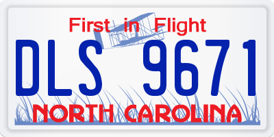 NC license plate DLS9671