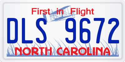 NC license plate DLS9672