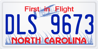 NC license plate DLS9673