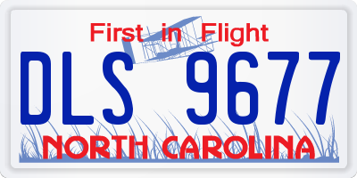 NC license plate DLS9677