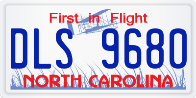 NC license plate DLS9680