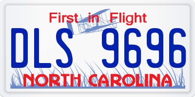 NC license plate DLS9696