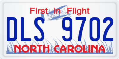 NC license plate DLS9702