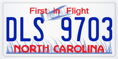 NC license plate DLS9703