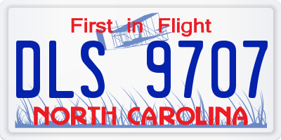 NC license plate DLS9707